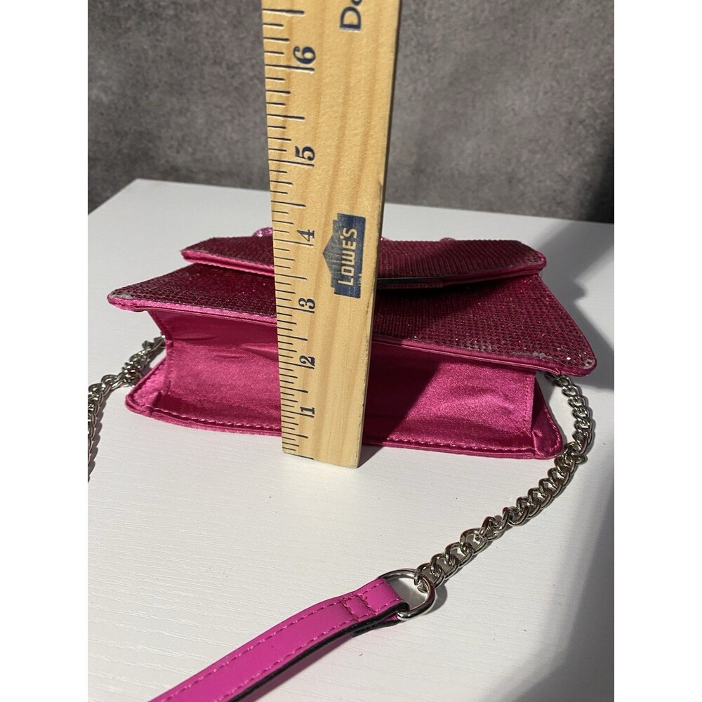 ALDO Hot Pink Rhinestone Handbag Mini Top Handle Bag With Chain Crossbody Strap - Picture 14 of 14